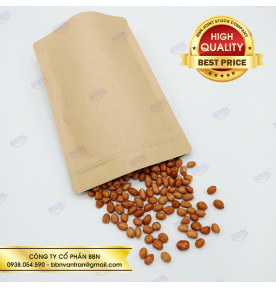 Túi giấy kraft ghép bạc đáy đứng zipper không cửa sổ(10kg)